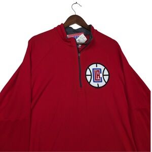 NBA LA Clippers 1/4 Zip Pullover Men's 2XL Red Gray VF Imagewear TX3 Cool Jacket